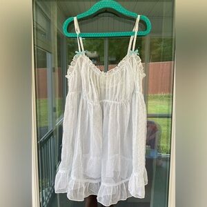 I do, Victoria’s Secret Bridal White Blue Polka Dots Babydoll Lingerie Size Sm